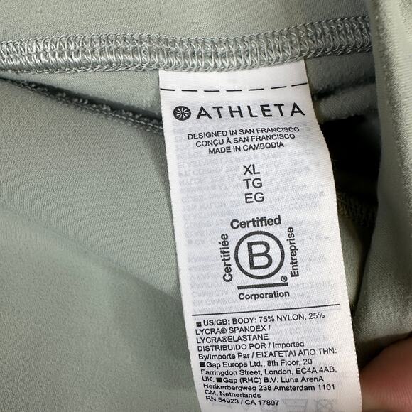 Athleta Salutation Stash Pocket 7/8 Tight XL Light Green Stretch High Rise Capri - Picture 9 of 15